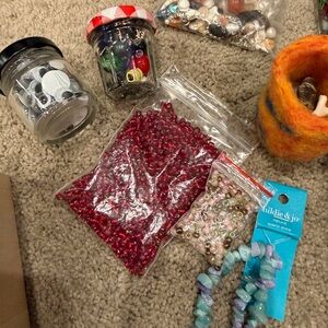 Assorted Craft Supplies and Seasonal Decor Destash
